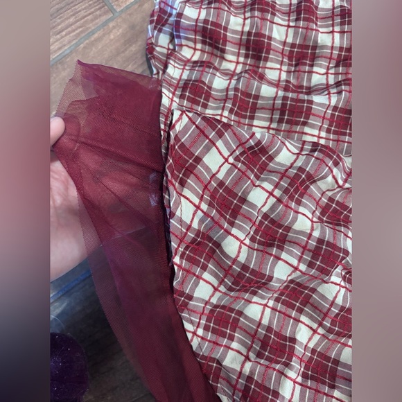 ARULA Strapless Dress in Red and White Plaid - Picture 4 of 6